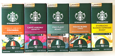 Starbucks by Nespresso Original Line Variety Pack Coffee, 50-count Espresso Pods
