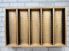 Vintage Wooden Cassette Tape Storage Rack Wall Mount Organizer Holds 100 Tapes
