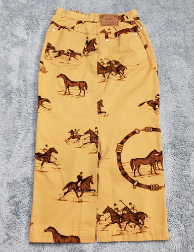 Vintage Ralph Lauren Polo Equestrian A-Line Pencil Skirt Size XS / 2 Dungarees - Picture 9 of 14