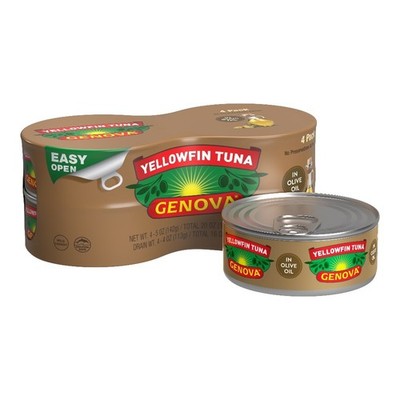 Premium Yellowfin Tuna in Olive Oil - Pack of 4 Cans 5 oz Each