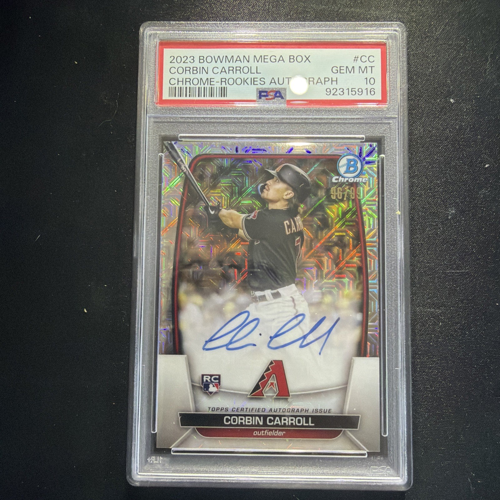 2023 Bowman - Chrome Rookies Mega Box Autographs Corbin Carroll #BRA-CC /99  