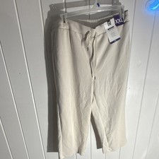 Member's Mark Women's Ivory Cropped Pants Drawstring Elastic Waist
