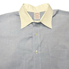 90s Brooks Brothers Makers Dress Shirt 17 5 Winchester Contrast Broadcloth USA
