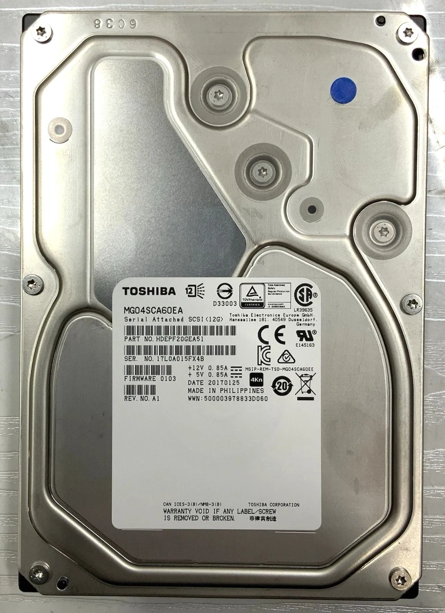 Toshiba SAS Internal Hard Disk Drives 6 TB Storage Capacity for