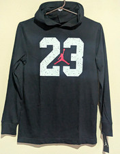 Jordan Boys Jumpman 23 Graphic Pullover Hoodie Black L Fleece Polyester