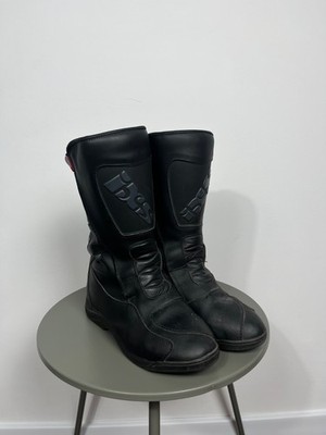 IXS Black Leather Motorcycle Riding Touring Boots EU 42 Made in Italy