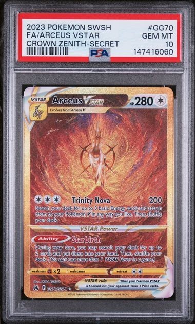 PSA 10 Arceus Vstar GG70/GG70 Pokemon Crown Zenith Galarian Gallery Card