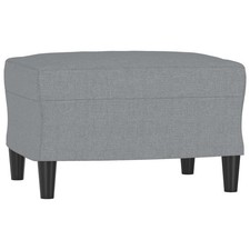Footstool Light grey Polyester fabric 23.6 in x 19.7 in x 16.1 in vidaXL