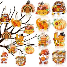 27Pcs Thanksgiving Day Ornaments for Small Tree Decorations,Fall Hanging...