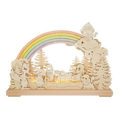LED Schwibbogen Sandmännchen Regenbogen RATAGS Erzgebirge 43 cm USB Handarbeit