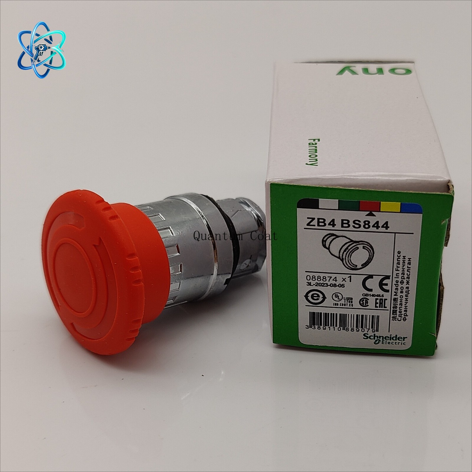 Schneider Electric ZB4BS844 Emergency Stop Push Button Head 40mm Red Mushroom
