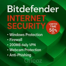 Bitdefender Internet Security – 3 Years 1 Windows PC Activation + Daily VPN