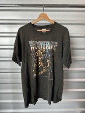 Vintage 90  s Wolverine Marvel T-Shirt Faded Distressed Thrashed 1990  s Comic XL