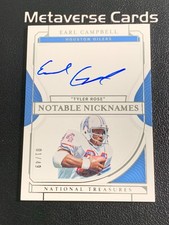 2021 Panini National Treasures Earl Campbell Notable Nicknames Auto 01/49 1/1