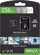 PNY PRO Elite Prime 256GB microSDXC Class 10 U3 V30 A2 w/ SD Adapter Fast Ship