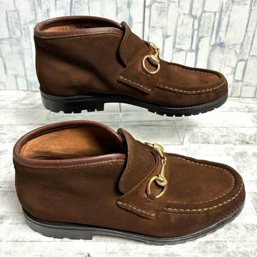 GUCCI Boots Shoes Horsebit EU 35.5 US 5.5 Suede Brown Authentic thumbnail 11