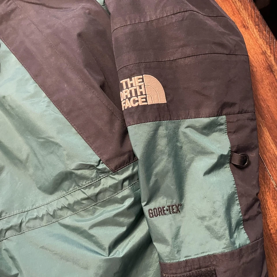 Vintage The North Face Jacket Mens Large Green Black Gore-Tex Hooded Parka 90s - Image 4 of 4