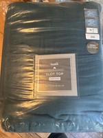 Dunelm Cotton Muslin Slot Top Curtains – 168cm x 228cm – Teal Blue/Green