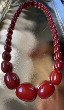 Traumhafte antike  Bernstein Kette,  53cm größte Olive  2,5cm x1,5cm vor 1945