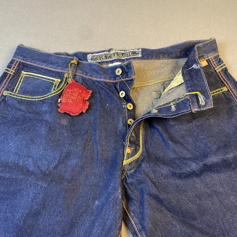 Redline Selvedge Men's Jeans 40 x 34 Japanese Denim The Year Of Pig Dark Wash - Image 3 of 4