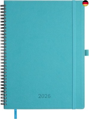 Kalender 2026: A4 Buchkalender 29x21,7cm Ringbuch Terminplaner 1 Woche 2 Seiten