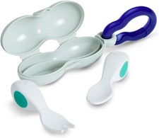 Doddl Baby Spoon and Fork, Cutlery Set Travel Case for Babies 6 Months,