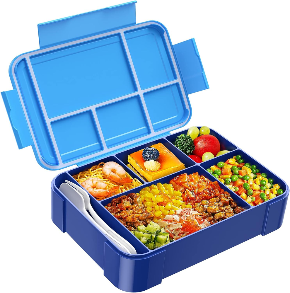 Leakproof 1450ML Kids Bento Lunch Box with 6 Compartments for Toddlers