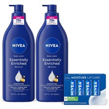 NIVEA Essentially Enriched Body Lotion Moisture Lip Balm Care Set