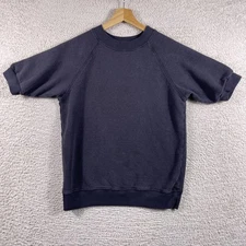 Jungmaven Short Sleeve Raglan Sweatshirt Mens XS Black Hemp Organic Cotton