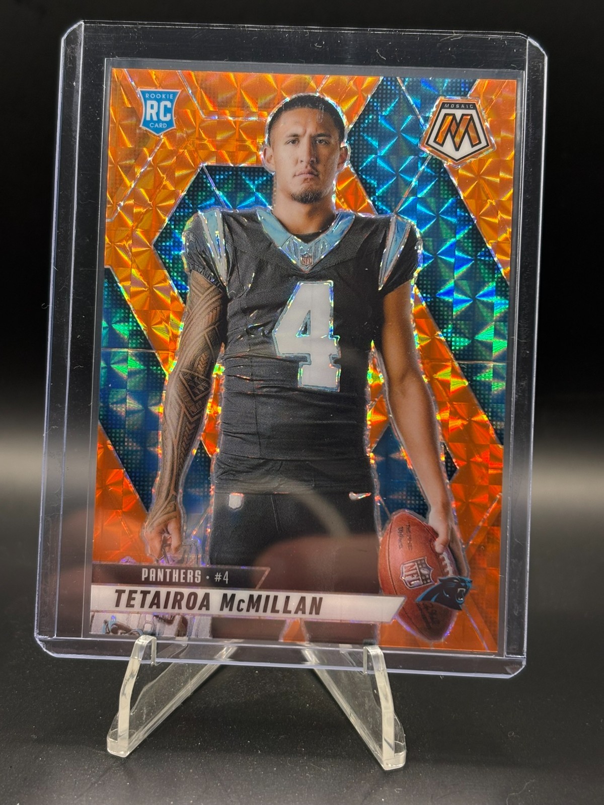 2025 Panini Mosaic Tetairoa Mcmillan #274 Orange Mosaic /199(RC) Panthers