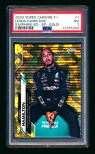 2020 Topps Chrome Sapphire F1 #1 Lewis Hamilton RC Gold Refractor SP 43/50 PSA 7