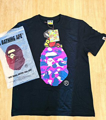 A Bathing Ape Herren T-Shirt Schwarz Gr. S Logo Druckgrafik Streetwear