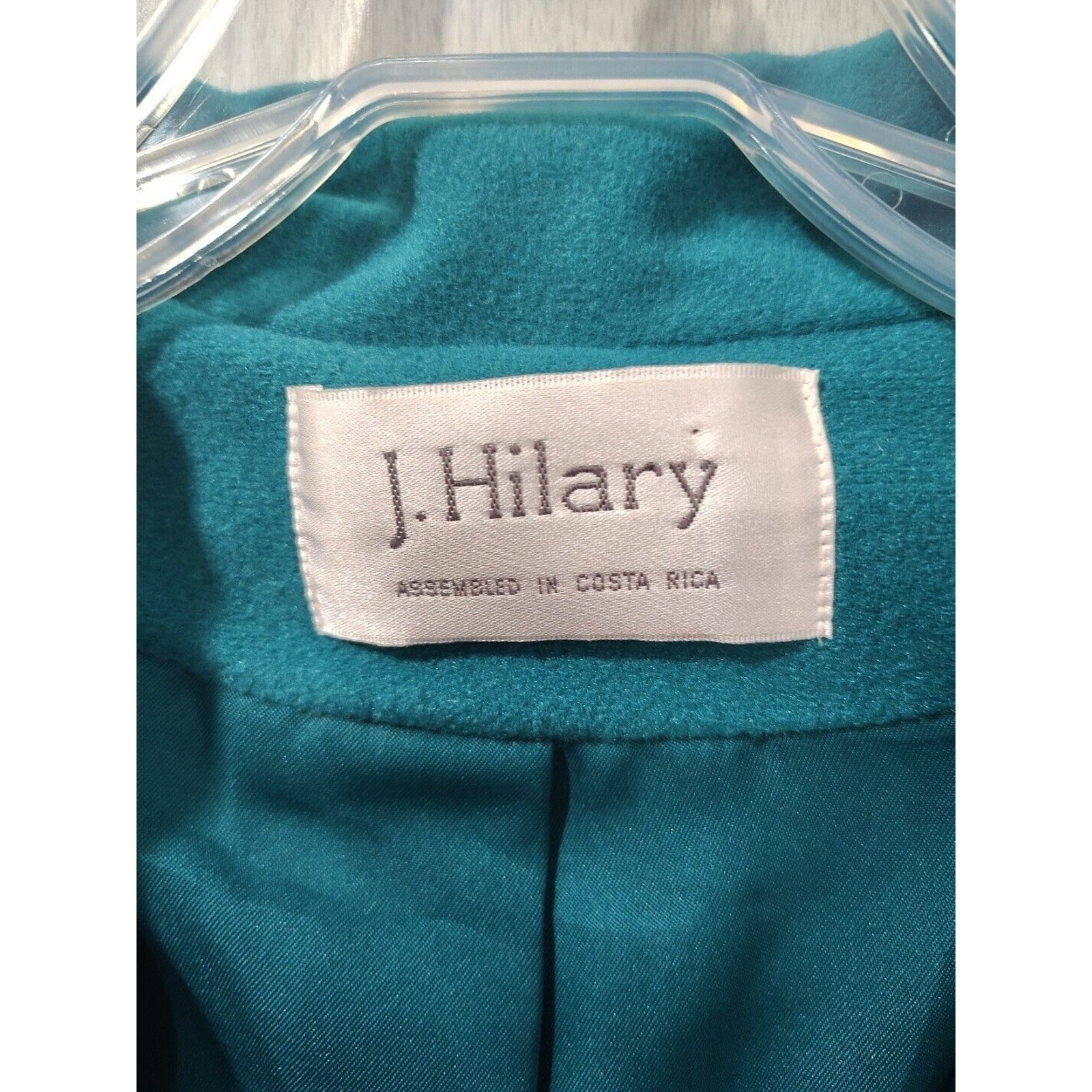 Wool Buttoned Oversized Coat Jacket Teal Green Si… - image 3