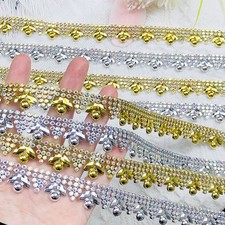 9m Long Goutte D'Eau Forme Plastique Strass Bordure Chaîne DIY Crafts Vêtements
