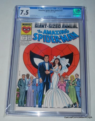 1987 Amazing Spider-Man Annual #21 Marvel Peter Parker Weds Mary Jane CGC 7.5