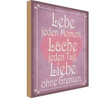 Holzschild 30X20 Cm Lebe Jeden Moment Lache Liebe Dekoration Deko Geschenk Holz