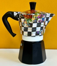 MacKenzie-Childs 37596-4095 Courtly Flower Market Bialetti Moka Coffee Pot. New!