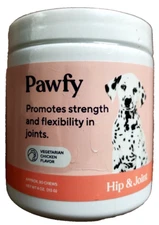 Pawfy Hip & Joint Chicken Flavor Chews Dog Supplement, Approx 30 ct, EXP 07/2026