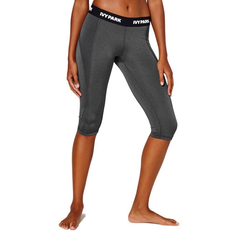 NWT IVY PARK Grey Low Rise Capri Leggings Logo Waistband Size XXS | eBay