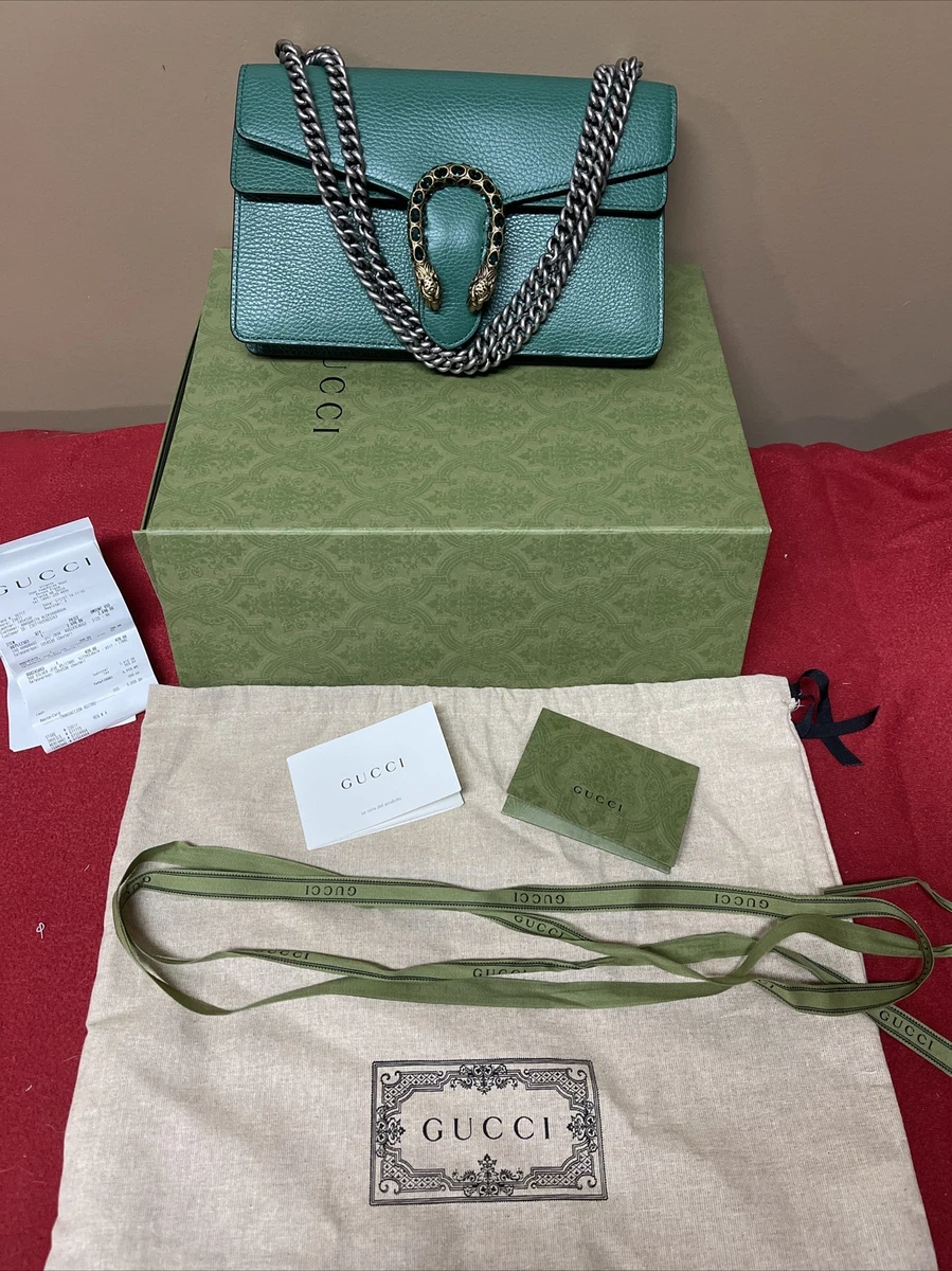 GUCCI DIONYSUS GREEN SHOULDER BAG 400249 CAOGX With Hardware BOX BAG CARD