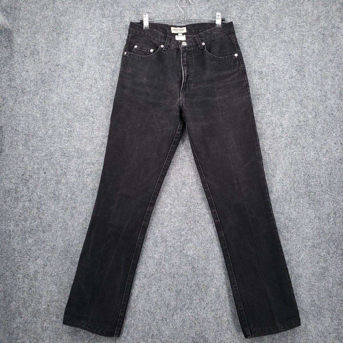 VINTAGE Guess Jeans Mens 30X32 Black Straight Leg Denim Dark VINTAGE Guess Jeans Mens 30X32 Black Straight Leg Denim Dark