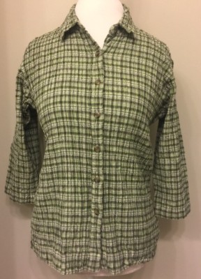 Chemise décontractée Cabela's vintage bouton L cerf brodé à manches longues vert pour homme