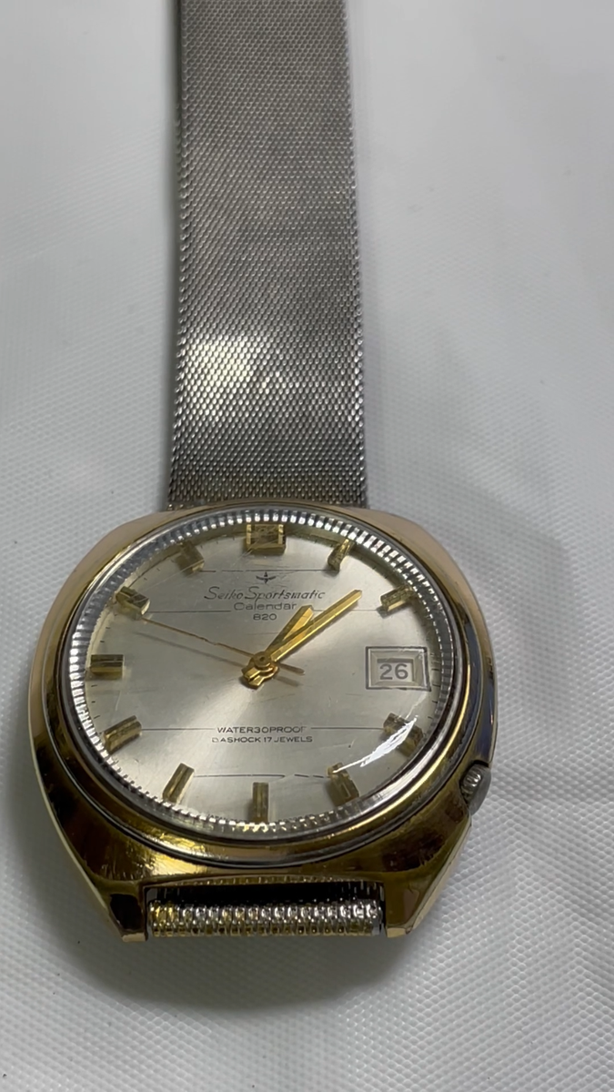 SEIKO SPORTSMATIC CALENDAR820 7625-8050 DAIASHOCK 17JEWELS KAMEIDO