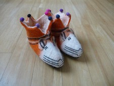 Filz Schuhe Hausschuhe Kinder Tiger Wolle Größe 32 handgefertigt