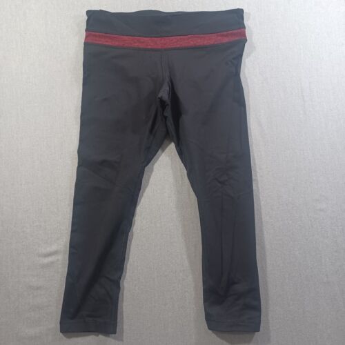 Yoga Pants Black Red Womens Large Pocket