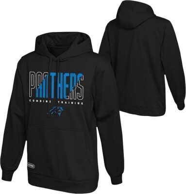 NFL  Men's Carolina Panthers Backfield Combine Pullover Hoodie, Black, Small
