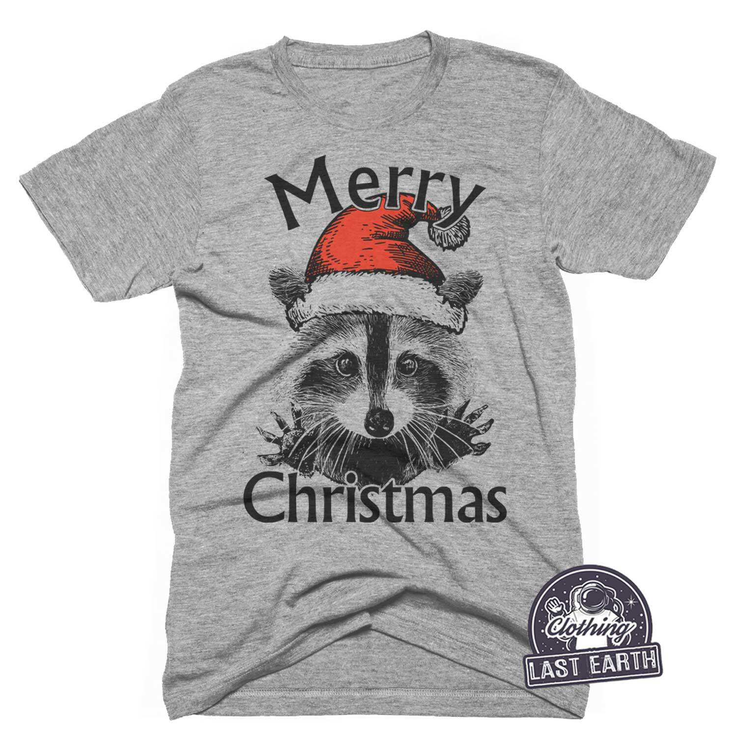 Raccoon TShirt, Christmas Shirts, Men, Women Shirts, Funny Christmas