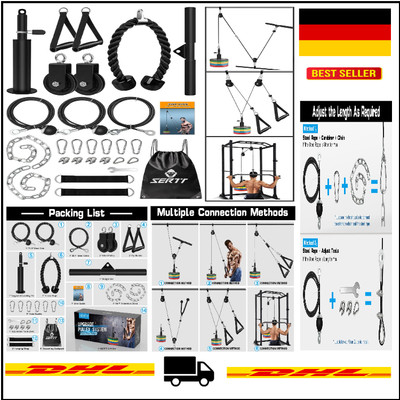 Seilzuggewichtsgerät für LAT und Bizeps Trainings - Fitness Latzug mit Verbes...