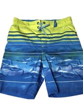 Boys ZeroXposur Board Shorts XS 5/6 Blue Shark Lined Drawstring Swim Trunk