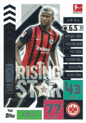 Match Attax 20/21 Bundesliga 2020/2021 Rising Star Karte Nr. 412 Evan Ndicka